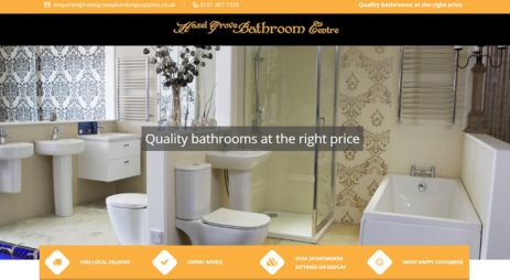 Retail sector brochure website for bathroom centre showroom