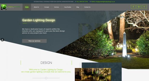 Outdoor garden lightning architects website and digital marketing